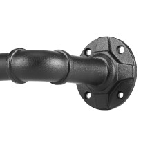 Industrial Curtain Pole Adjustable 88-180cm, Black Curtain Poles for Eyelet Curtains, Metal Extendable Blackout Curtain Rod.(88-180CM)