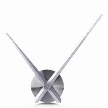 Lafocuse 24 Inch Silent DIY Silver Metal Large Clock Hands, Modern Long Hands Wall Clock Mechanism Accessories for Living Room Battery Operated Art