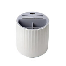 Kitchen Knife Holder 360 Rotating Utensil Organizer with MultiSlot Detachable Storage Block Gray