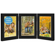Triple Photo Picture Frame 6 x 4, Black, Holds 3 Photographs, Picture Frame, 10 x 15 cm, 6x4 Picture Frames, Black 6x4 Photo Frames, 4x6 Photo Collage