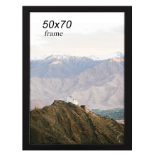 RUN HELIX Frame 50 x 70 cm, Wooden 50x70 Picture Frames Suitable for A4 Print Illustration, Photo Frame with Plexiglass Window for Wall Mount (Black)