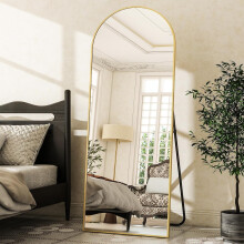 Koonmi Arched Full Length Mirror, Right Angle Design, Medium Size 165?60cm, Full Length Mirror with Stand, Made of Tempered Glass Suitable for