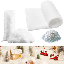 JORNH 3 PCS Christmas Fake Snow,Artificial Snow with Twinkle Glitter for White Christmas Tree Decorations,Soft Fluffy Snowflakes for Winter