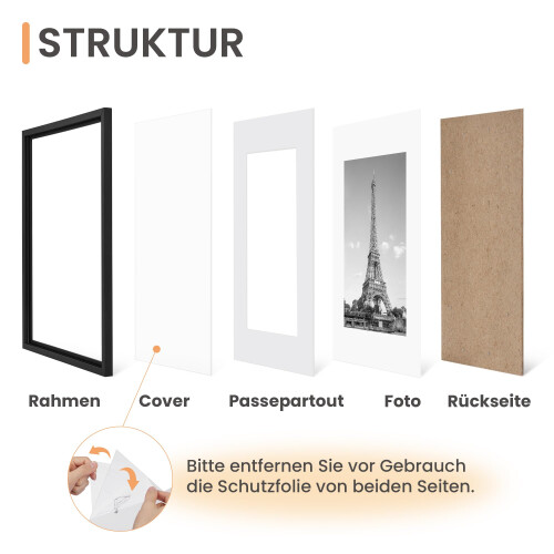 upsimples A1 Picture Frame, 3 Pack Black Photo Frame, A1 Frames 59.4x84.1cm 2
