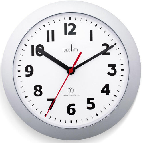 Acctim Acctim Parona Radio Controlled Wall Clock 23cm Diameter (Silver)