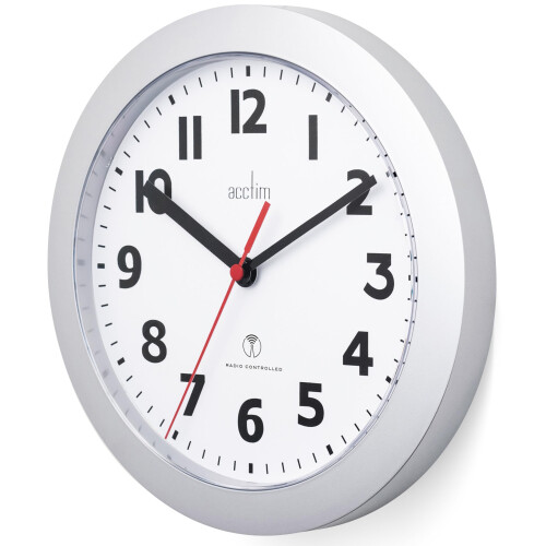 Acctim Acctim Parona Radio Controlled Wall Clock 23cm Diameter (Silver) 1
