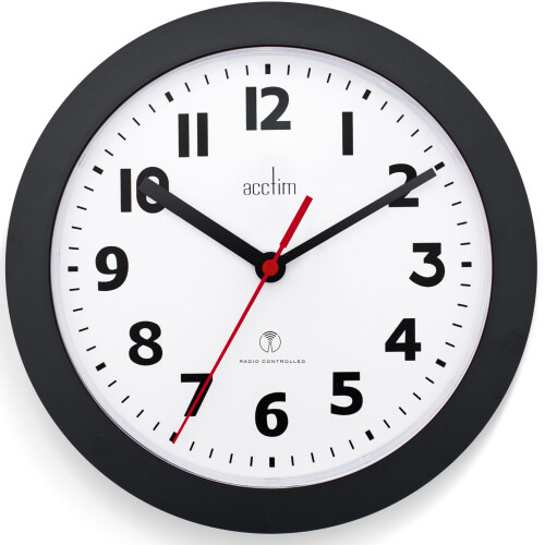 Acctim Acctim Parona Radio Controlled Wall Clock 23cm Diameter (Black)