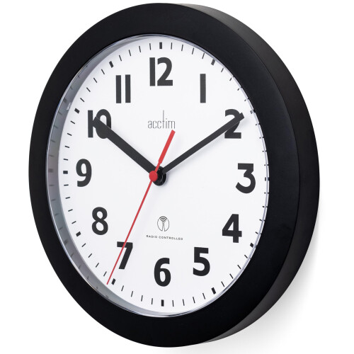Acctim Acctim Parona Radio Controlled Wall Clock 23cm Diameter (Black) 1
