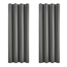 Deconovo Thermal Insulated Lounge Curtains 66 x 90 Drop Inch Energy Saving Blackout Curtains for Livingroom Light Grey 2 Panels