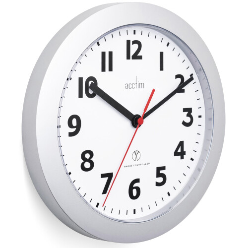 Acctim Acctim Parona Radio Controlled Wall Clock 23cm Diameter (Silver) 2