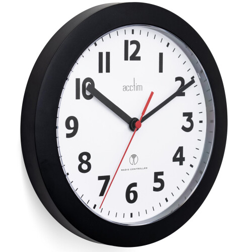 Acctim Acctim Parona Radio Controlled Wall Clock 23cm Diameter (Black) 2