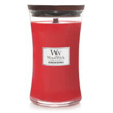 WoodWick Large Hourglass Scented Candle | Crimson Berries | with Crackling Wick | Long Burning Candles: up to 130 Hours | Perfect Mothers Day and