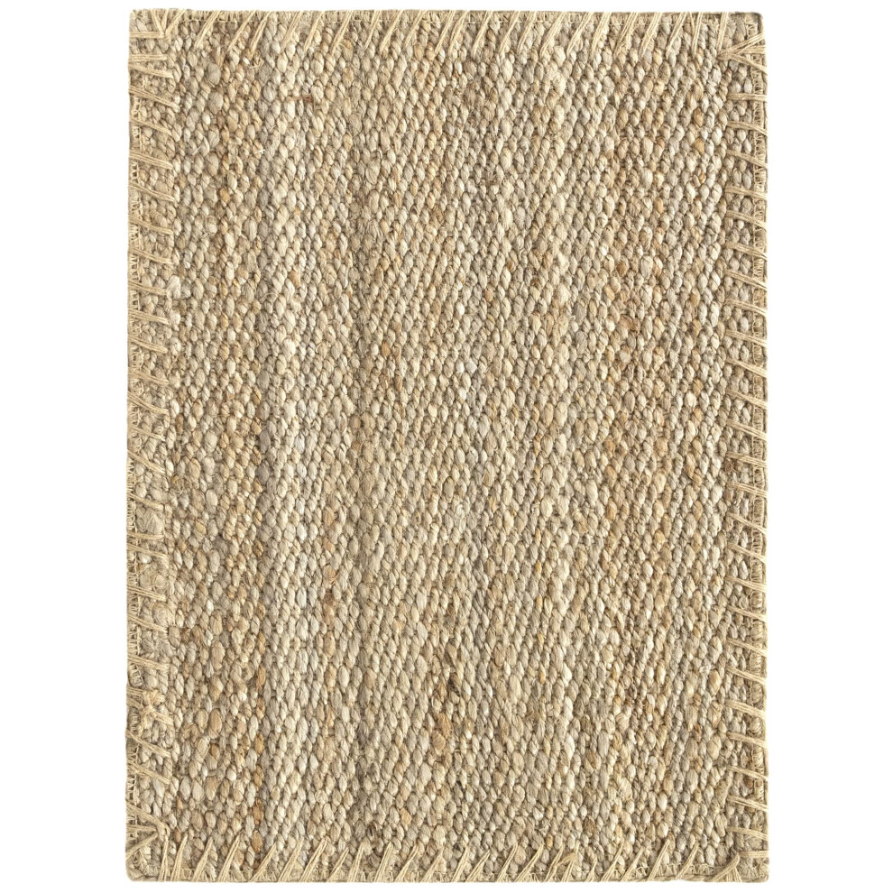 Hamid - Rug Jute Granada Natural Colour, Jute Rug, Area Rug 100% Jute Fibre, Handmade, Braided Rug For Home, Living Room, Floor Carpet, (70X50)