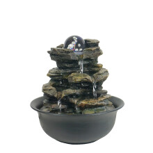 Heart of Nature Indoor Water Fountain with LED Light AND Colour Changing Spinning Ball USB Included