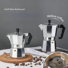 Aluminum Moka Pot 9 Cup Stovetop Espresso Maker Octagonal Design for Home Enhanced Heat Retention