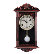 jomparis Pendulum Wall Clock Retro Quartz Decorative Wall Clock for Living Room,Office,Home Decor (16 Inch, Bronze)