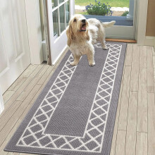 SHACOS Non Slip Hallway Runner Rug Grey 60x180 cm, Entrance Rug Runner, Washable Narrow Hall Rug, Kitchen Mat, Carpet Runner for Hallway Laundry Room