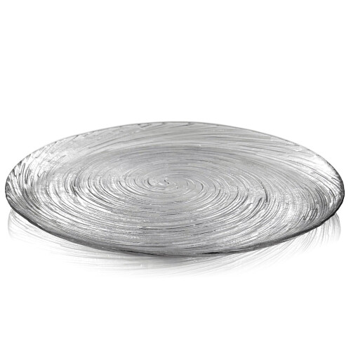 Handmade Vortex Glass Dinner Plates Set of 4 Durable Stackable MultiPurpose Dinnerware