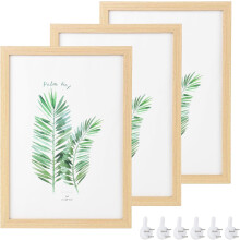 DMJJSD? A4 Certificate Picture Frame 3 Pack A4 Solid Wood Picture Frames OAK Wood Photo Frame with Plexi Glass for Table Top & Wall Mounting Picture