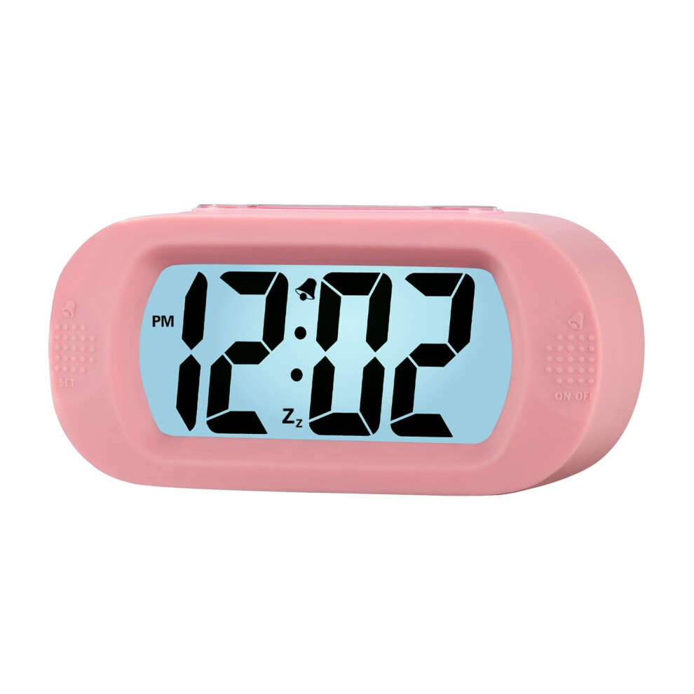 Plumeet Digital Alarm Clock Travel Clock With Snooze And Nightlight - Easy To Set Simple Bedside Alarm Clocks For Kids - Ascending Sound - Battery