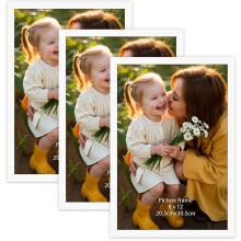 Hoikwo 12x8 Photo Frame White Pack of 3, 8x12 Picture Frame for Wall or Tabletop ? Perfect for Family Photos, Artwork, Posters & Important Documents