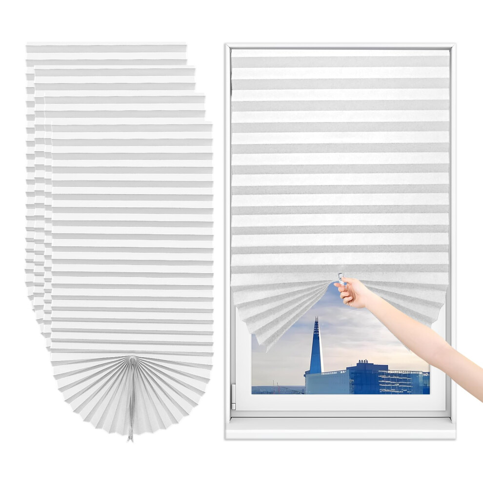 Sneulletoys 4Pack No Drill Temporary Blinds Stick On,Easy Fit Self Adhesive Blinds,Non-Woven Fabric Crop According To Size,Curtains For Bedroom