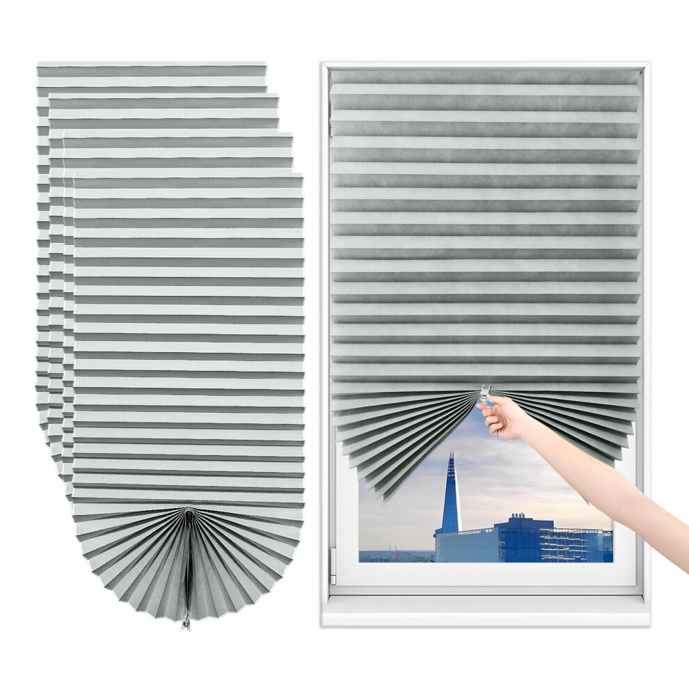 Sneulletoys 4Pack No Drill Temporary Blinds Stick On,Easy Fit Self Adhesive Blinds,Non-Woven Fabric Crop According To Size,Curtains For Bedroom