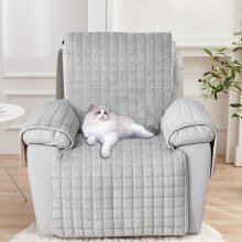 Recliner Chair Covers with Pockets - Soft Washable Waterproof Armchair Slipcovers with Adjustable Straps Buckles, Furniture Protector for Pets & Kids