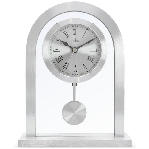 Acctim Acctim 36757 Bathgate Glass Pendulum Mantel Clock, Silver