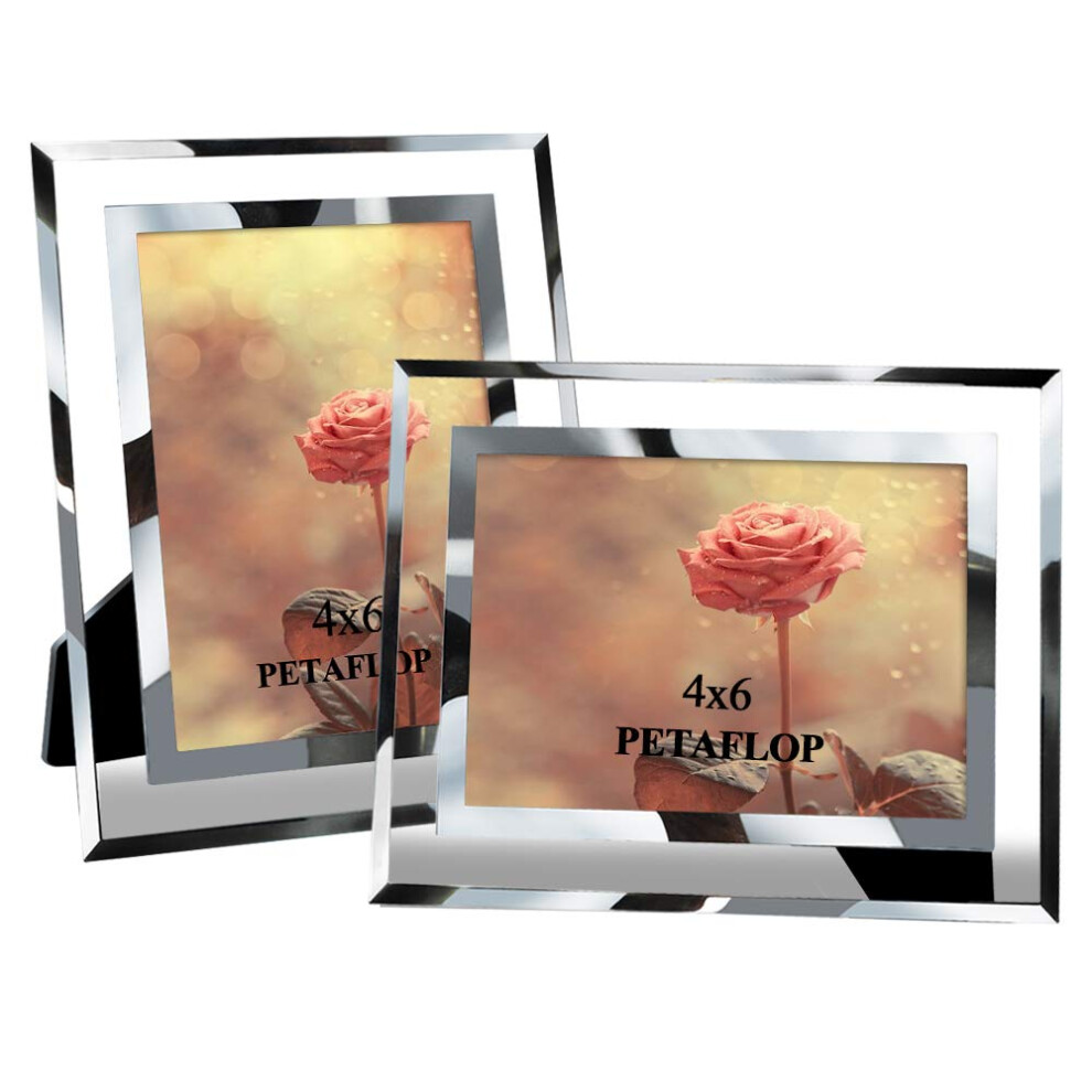 Petaflop 4X6 Photo Frames Glass Set Of 2, Picture Frames For Wedding Offices Restaurants Business 5051221977942