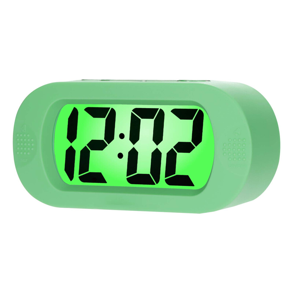 Plumeet Digital Alarm Clock Travel Clock With Snooze And Nightlight - Easy To Set Simple Bedside Alarm Clocks For Kids - Ascending Sound - Battery