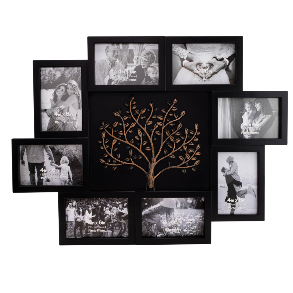 Thetford Design Family Tree Wall Hanging Collage Photo Frame With 6 Picture Holders ( And Bronze) Black/Bronze 5051221979557