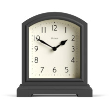 Jones Clocks? Tavern mantel clock | Modern arch top design | Dark grey | Contemporary classic style for desk, table, shelf or bedside
