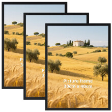 Vasemouh 30x40 Picture Frame Pack of 3, 30 x 40cm Picture Frame Black for Posters or Artwork, Horizontal or Vertical Wall Hanging