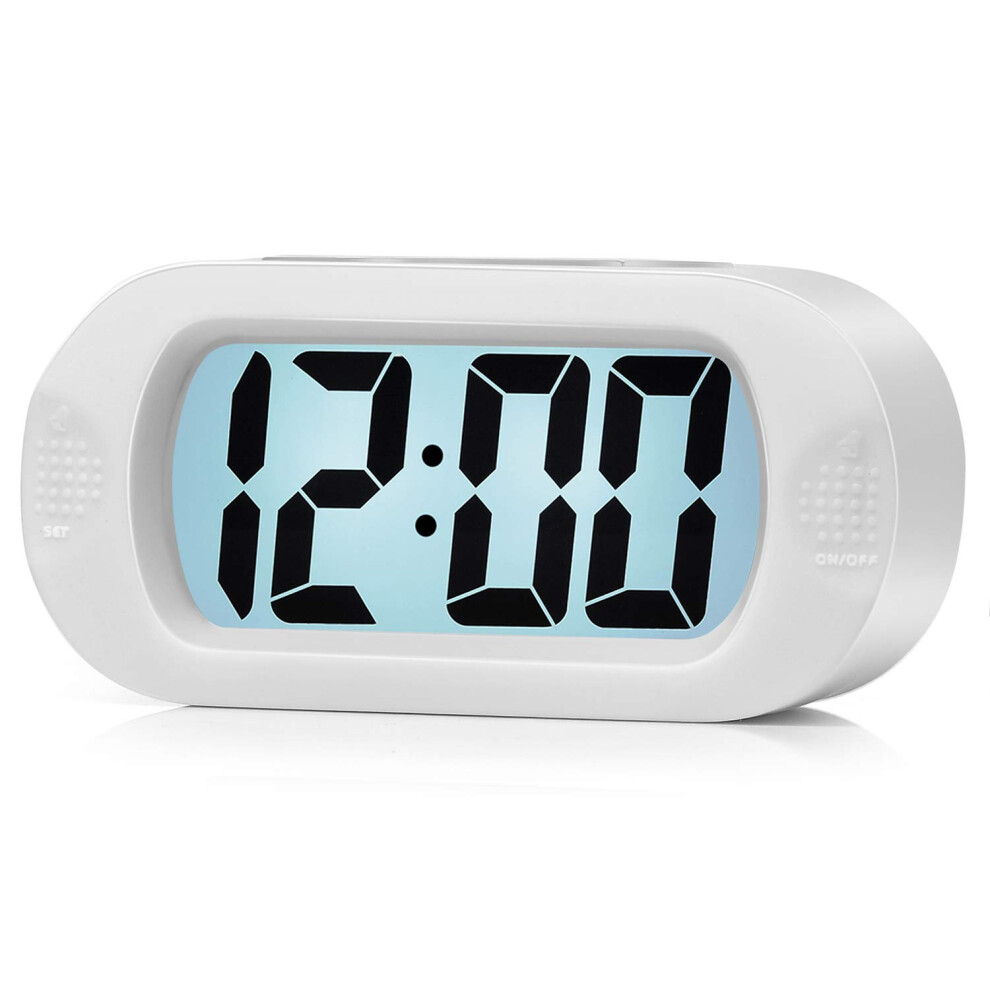Digital Alarm Clock Travel Clock With Snooze And Nightlight - Easy To Set Simple Bedside Alarm Clocks For Kids - Ascending Sound - Battery Plumeet