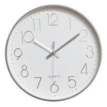 jomparis Modern 12 Inch Battery Operated Silent & Non-ticking Wall Clock Quiet Sweep Quartz Silver Chrome Frame Office Home Decor Clocks