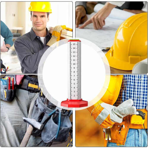 Tile Leveling Tool with Built‑in Bubble Level and Adjustable Height Ruler for Wall and Floor 2