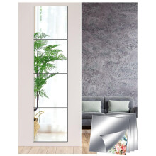 Sqinor Self Adhesive Acrylic Mirror Stick On Full Length Mirrors, Sticky Plexiglass Mirror Tiles Wall Stickers Door Full Body Long Wall Mirrors for