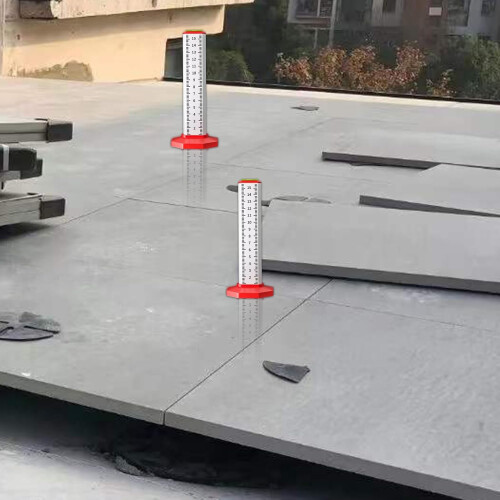 Tile Leveling Tool with Built‑in Bubble Level and Adjustable Height Ruler for Wall and Floor 1