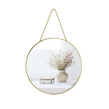 YCHMIR Rround Mirror Small Wall Hanging Mirror Gold 30 cm