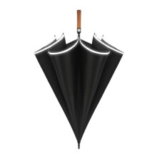 153CM Extra Large Windproof Golf Umbrella with DoubleLayer Canopy, Reflective Strip and Automatic Open Black