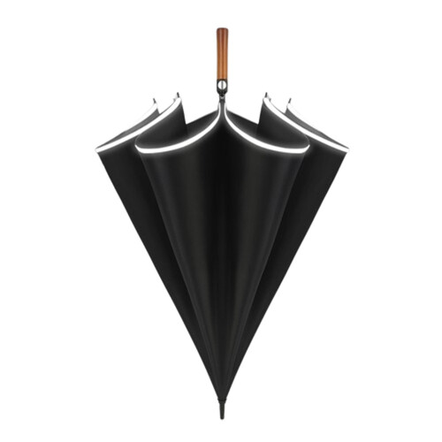 153CM Extra Large Windproof Golf Umbrella with DoubleLayer Canopy, Reflective Strip and Automatic Open  Black