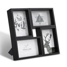 DMSELL Black 6x4 Photo Frames Multiple Pictures, 4x6 Collage Photo Frames for Wall, Multi Aperture Frames for 4 Photos