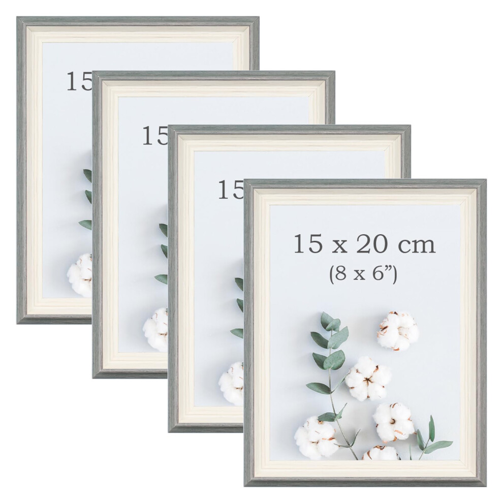 Yohyien 4 Pcs 8X6 Photo Frames, Desktop Free Standing Picture Frames 6X8, Landscape And Portrait Photo Frame With Mount For Wall (Sage 8 X 6 Green 5051221984131