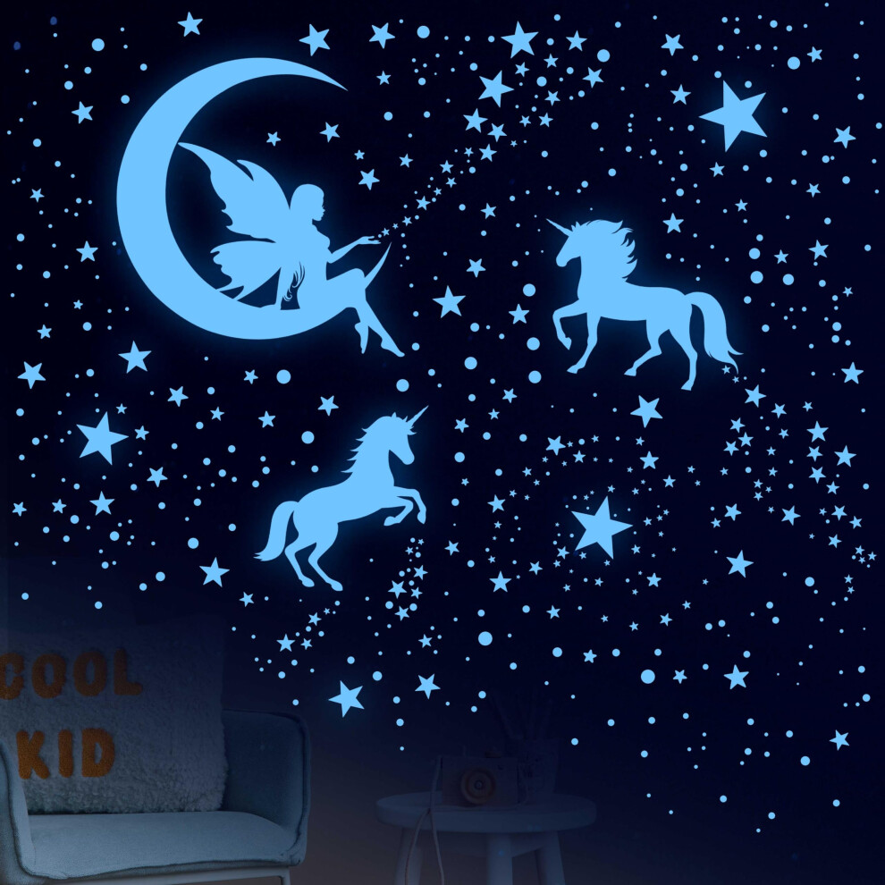 Glow In The Stars For Ceiling,Glow In The Stars Luminous Unicorn Wall Stickers Sky Unicorn Self Adhesive Wall Decal For Girls Wall Dark Sondeng