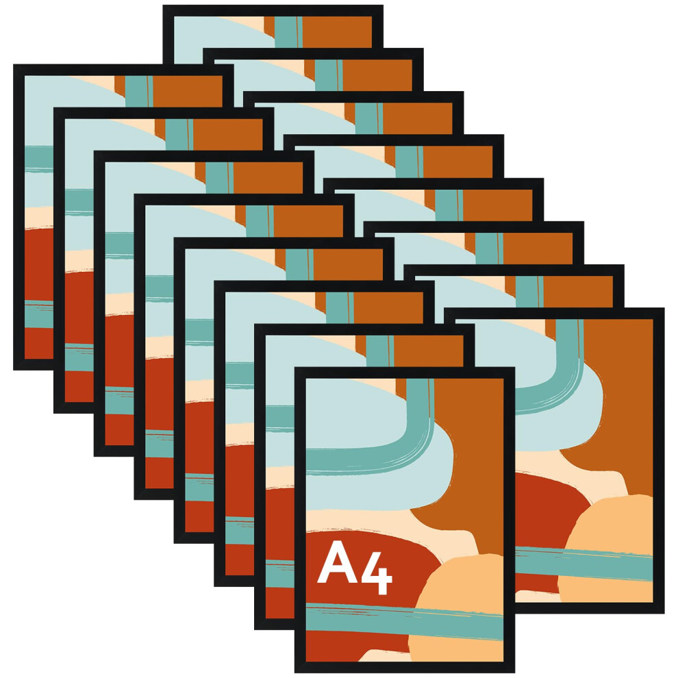 Ditwis A4 Picture Frame Set Of 16, A4 Photo Frames For Certificates, Documents And Photos (21X29.7 Cm), Wall Or Desk Display Black 5051221981475