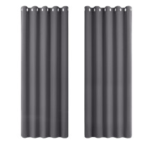 PONY DANCE Blackout Thermal Curtains 66x72 Inch for Living Room Grey Black Out Curtains Eyelet Lounge Drapes Panels for Window Treatment