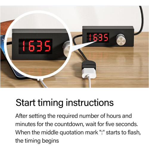 USB Timer Switch Cable with Adjustable Countdown, Auto Power Off 5V2A for USB Fan and Lamp 1