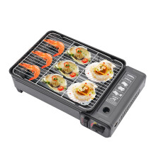 Portable Butane Stove with Grill Pan, Camping Gas Grill for Outdoor Cooking, BBQ and Tailgating