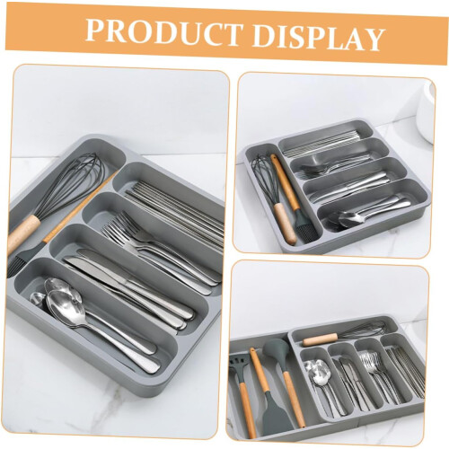 Expandable Silverware Organizer Tray with MultiCompartment Layout for Kitchen Utensils 2